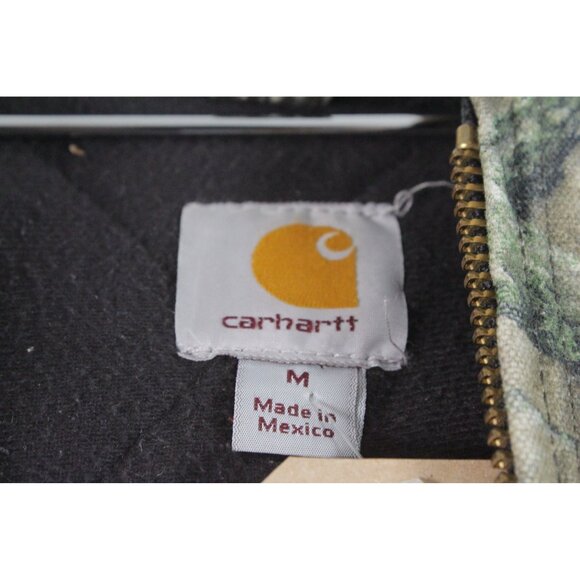 Carhartt Real Tree Camouflage Flannel Quilt Lined Canvas Active Jacket M - Picture 3 of 4